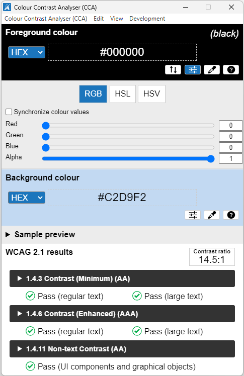 Color Contrast Analyser