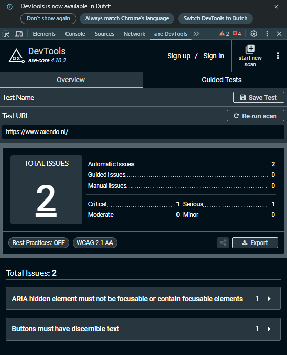 Axe Devtools